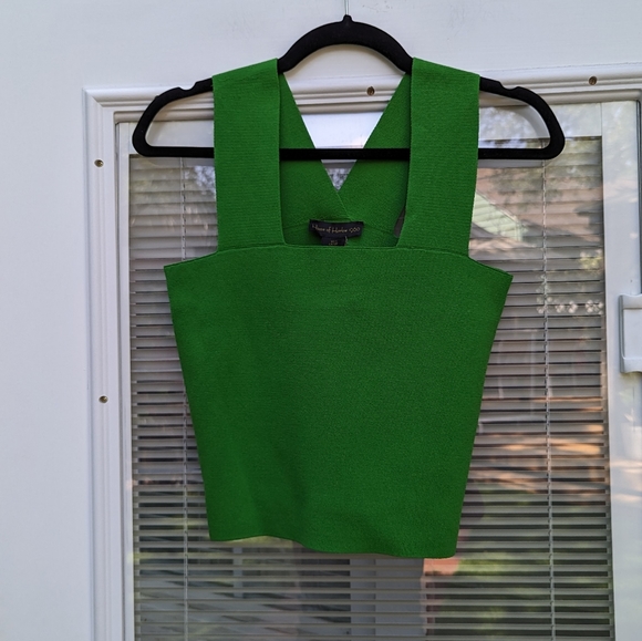 House of Harlow 1960 Tops - New House Of Harlow Revolve Compression Sculpt Knit Crop Green Tank, size S